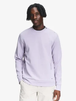 Sweatshirtcol ras du cou anti-UV avec poches zippées - Violet
