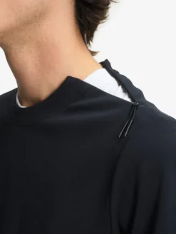 Sweatshirtcol ras du cou anti-UV avec poches zippées - Noir