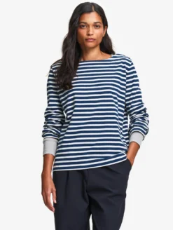 Tee-shirt à rayures en coton - Bleu