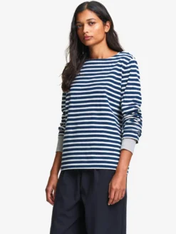 Tee-shirt à rayures en coton - Bleu