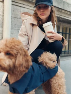 Trench déperlant pour chien - Bleu