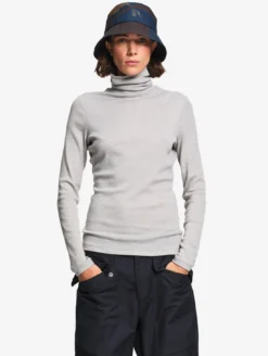 T-shirt col roulé ThermoPack™en laine mérinos et tencel thermo-régulateur - Gris
