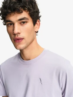 T-shirt en coton avec broderie - Violet