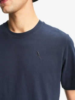 T-shirt en coton avec broderie - Bleu