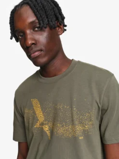 T-shirt en coton graphique imprimé - Kaki