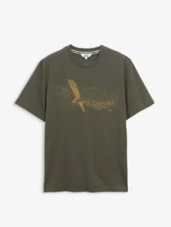 T-shirt en coton graphique imprimé - Kaki