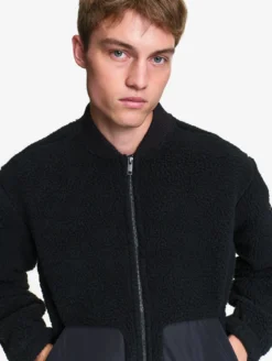 Veste bomber en sherpa - Noir