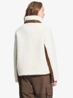 Veste boutonnée en sherpa en laine mélangée - Blanc