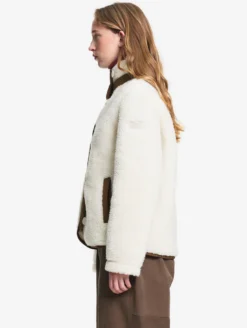 Veste boutonnée en sherpa en laine mélangée - Blanc