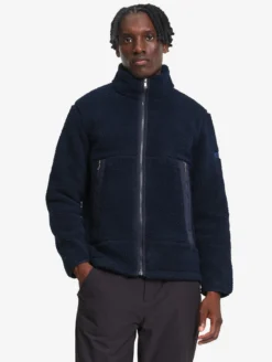 Veste en sherpa contrecollé - Bleu
