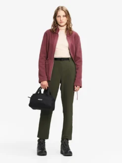 Veste polaire zippée bi-matière, touché peau de pêche - Rouge