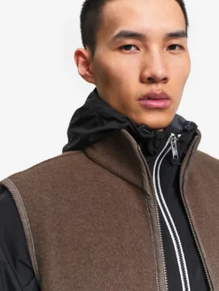 Veste sans manches en laine mélangée T-KIT™ - Marron