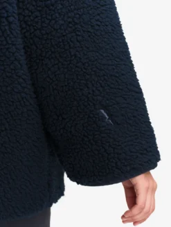 Veste sherpa boutonnée réversible oversize - Bleu